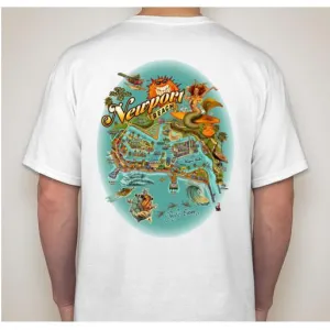 - NPB Tee -  The Islands of Newport Beach T Shirt in White, by Rick Rietveld