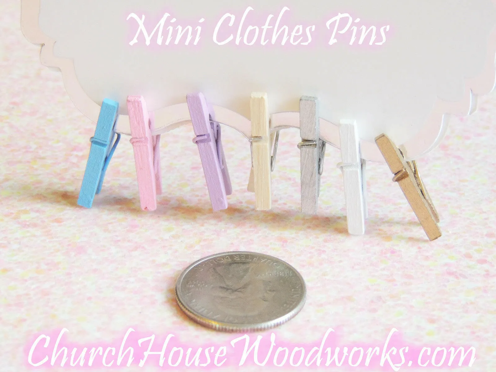 100 Mini MULTI-COLOR Wooden Clothespins