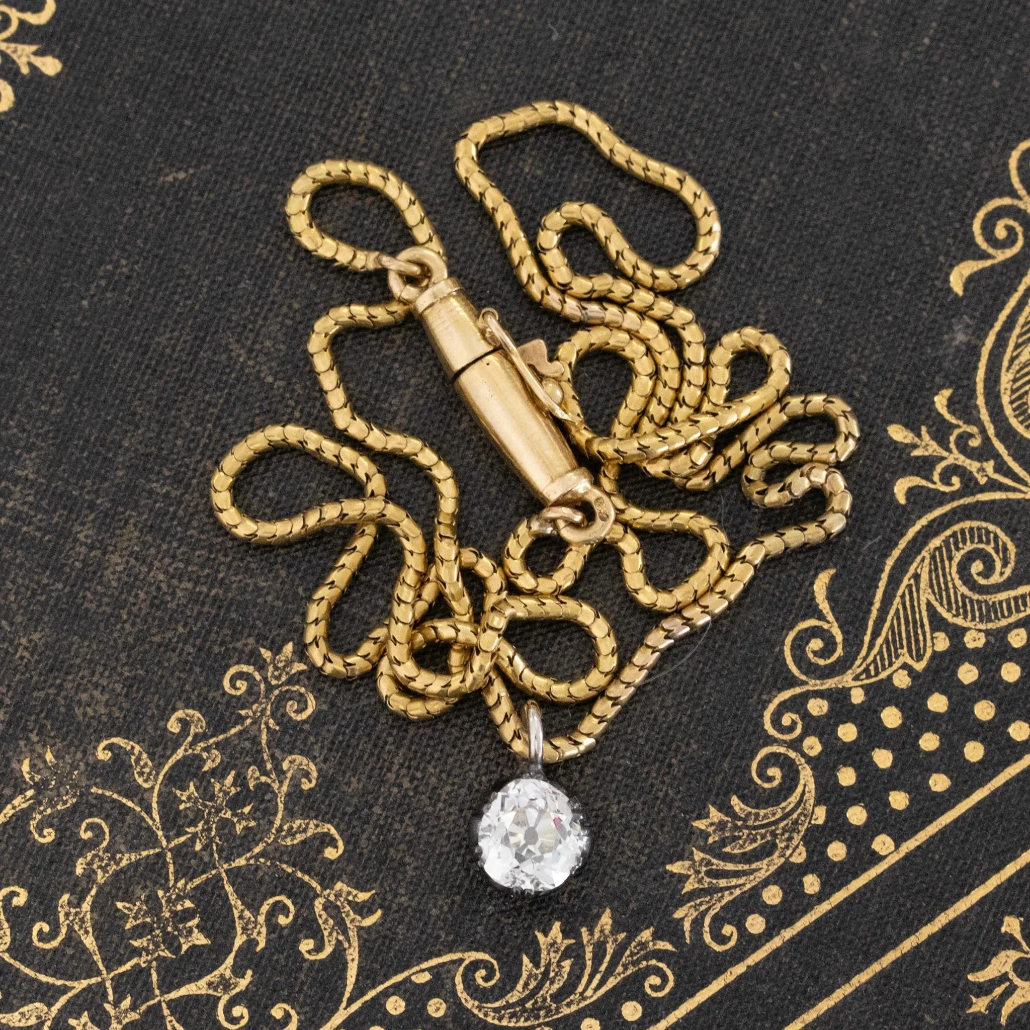 1.02ct Antique Pear Cut Buttercup Necklace