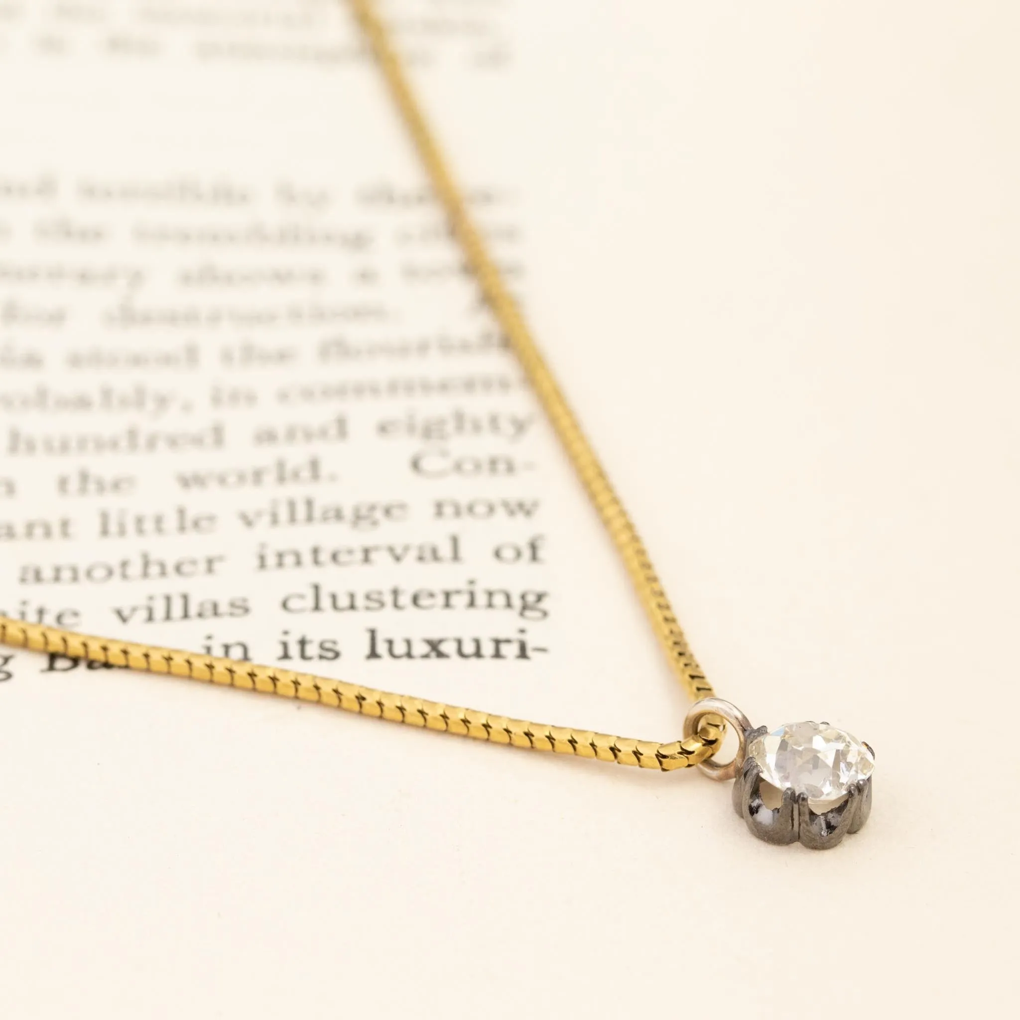 1.02ct Antique Pear Cut Buttercup Necklace
