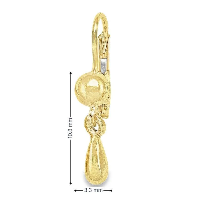 10K, 14K Yellow Gold High Polish Tear Drop Earrings