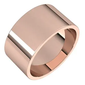 10K Rose 10 mm Flat Band Size 9.5
