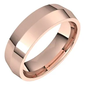 10K Rose 6 mm Knife Edge Comfort Fit Band Size 7.5