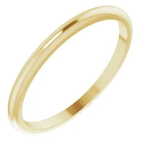 10K Yellow 1.5 mm Half Round Band Size 6