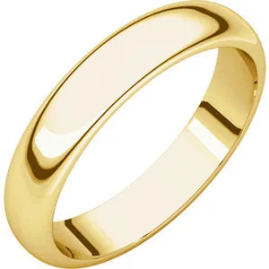 10K Yellow 4 mm Half Round Band Size 9.5