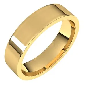 10K Yellow 5 mm Flat Comfort Fit Light Band Size 9.5