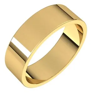 10K Yellow 6 mm Flat Band Size 7.5