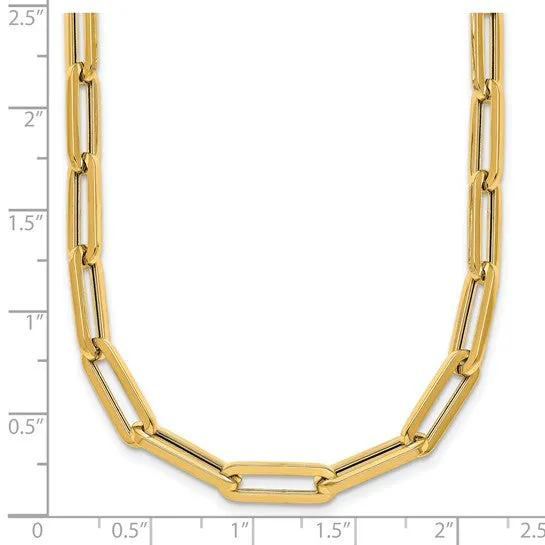 14K Gold Paperclip Link Necklace 24"