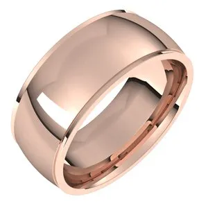 14K Rose 8 mm Comfort Fit Edge Band Size 8.5