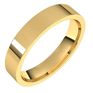 14K Yellow 4 mm Flat Comfort Fit Light Band Size 5.5