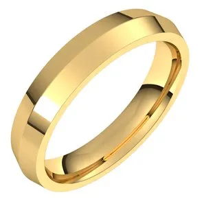 14K Yellow 4 mm Knife Edge Comfort Fit Band Size 5