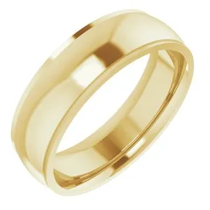 14K Yellow 6 mm Comfort Fit Edge Band Size 8