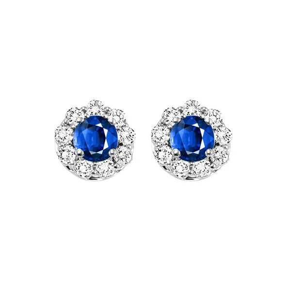14KT White Gold & Diamond Classic Book Color Ensembles Fashion Earrings  - 3/4 ctw