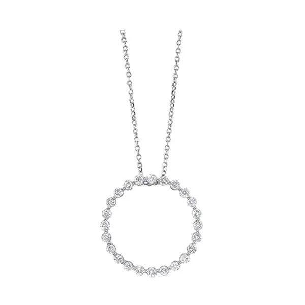 14KT White Gold & Diamond Classic Book Single Prong Neckwear Pendant  - 1/2 ctw