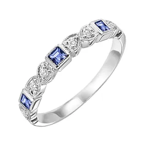 14KT White Gold & Diamond Classic Book Stackable Fashion Ring  - 1/10 ctw