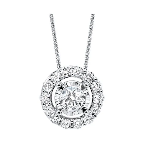 14KT White Gold & Diamond Classic Book Tru Reflection Neckwear Pendant  - 1/10 ctw