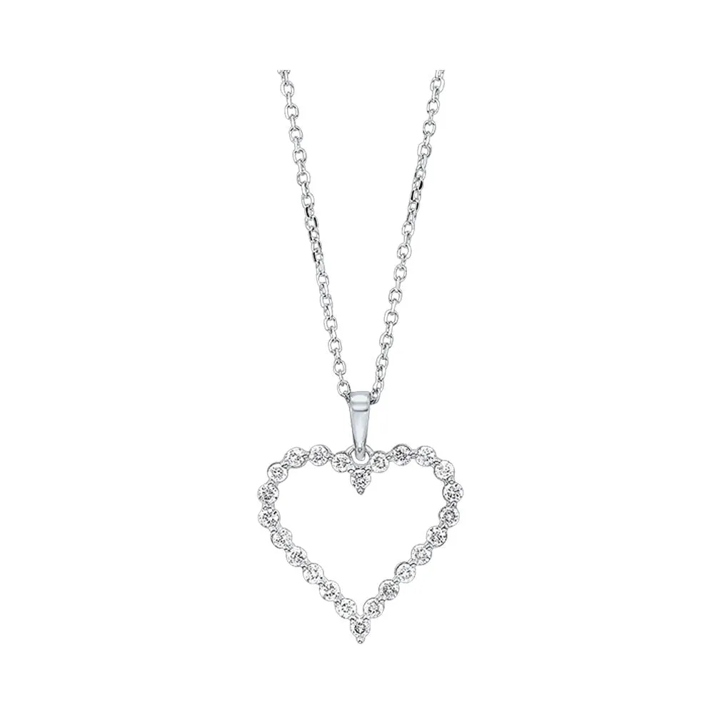 14KT White Gold & Diamond Pendant -  1/4 ctw