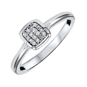 14KT White Gold & Diamond Stackable Fashion Ring   - 1/10 ctw