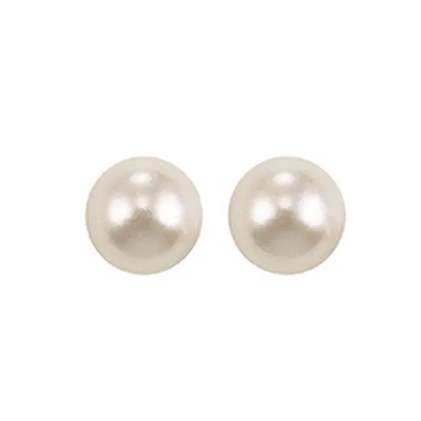 14KT White Gold Classic Book Akoya Pearl Stud Earrings