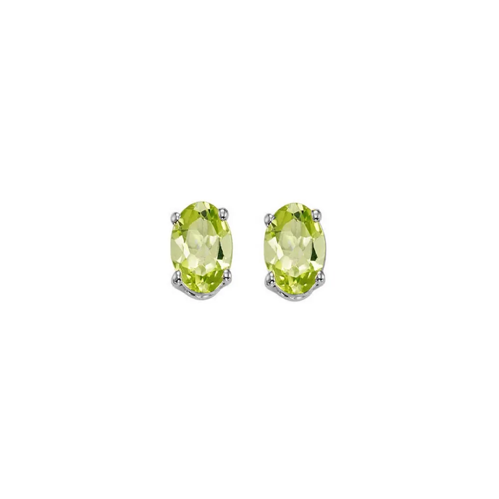 14KT White Gold Classic Book Color Stud Earrings