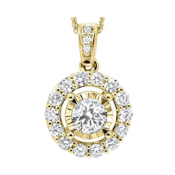 14KT Yellow Gold & Diamond Tru Reflection Neckwear Pendant    - 1 ctw