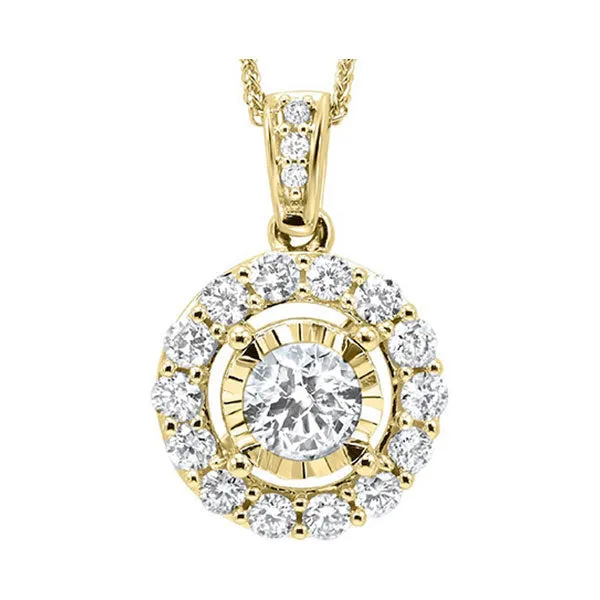 14KT Yellow Gold & Diamond Tru Reflection Neckwear Pendant   - 3/4 ctw