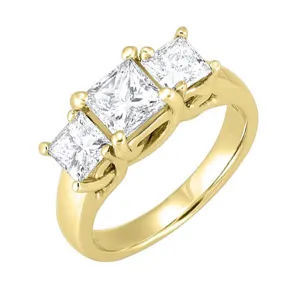 14KT Yellow Gold Sparkle Fashion Ring - 2 ctw