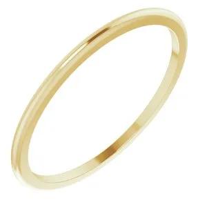 18K Yellow 1 mm Half Round Band Size 6