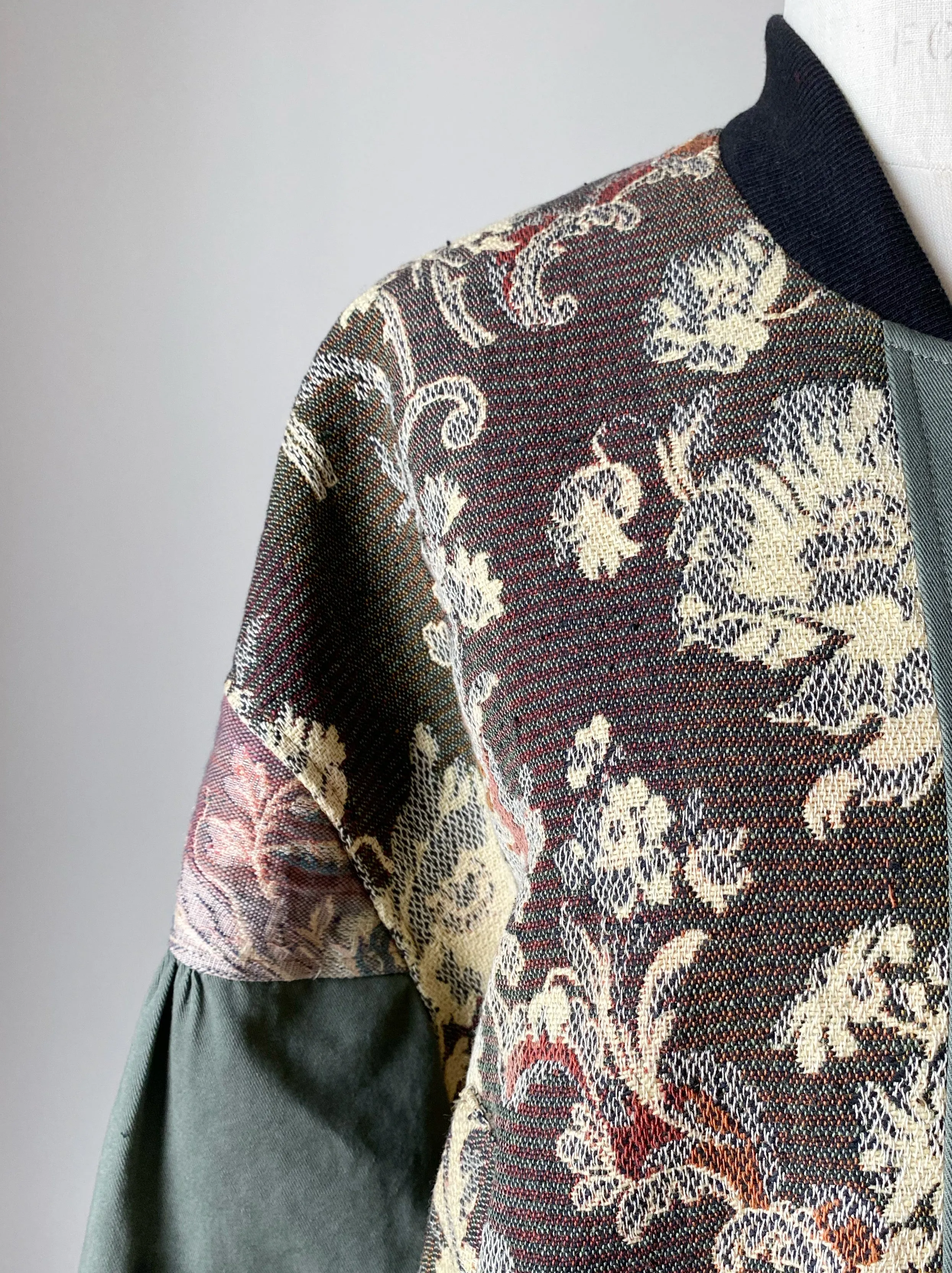 1920's jacquard sample bomber jacket