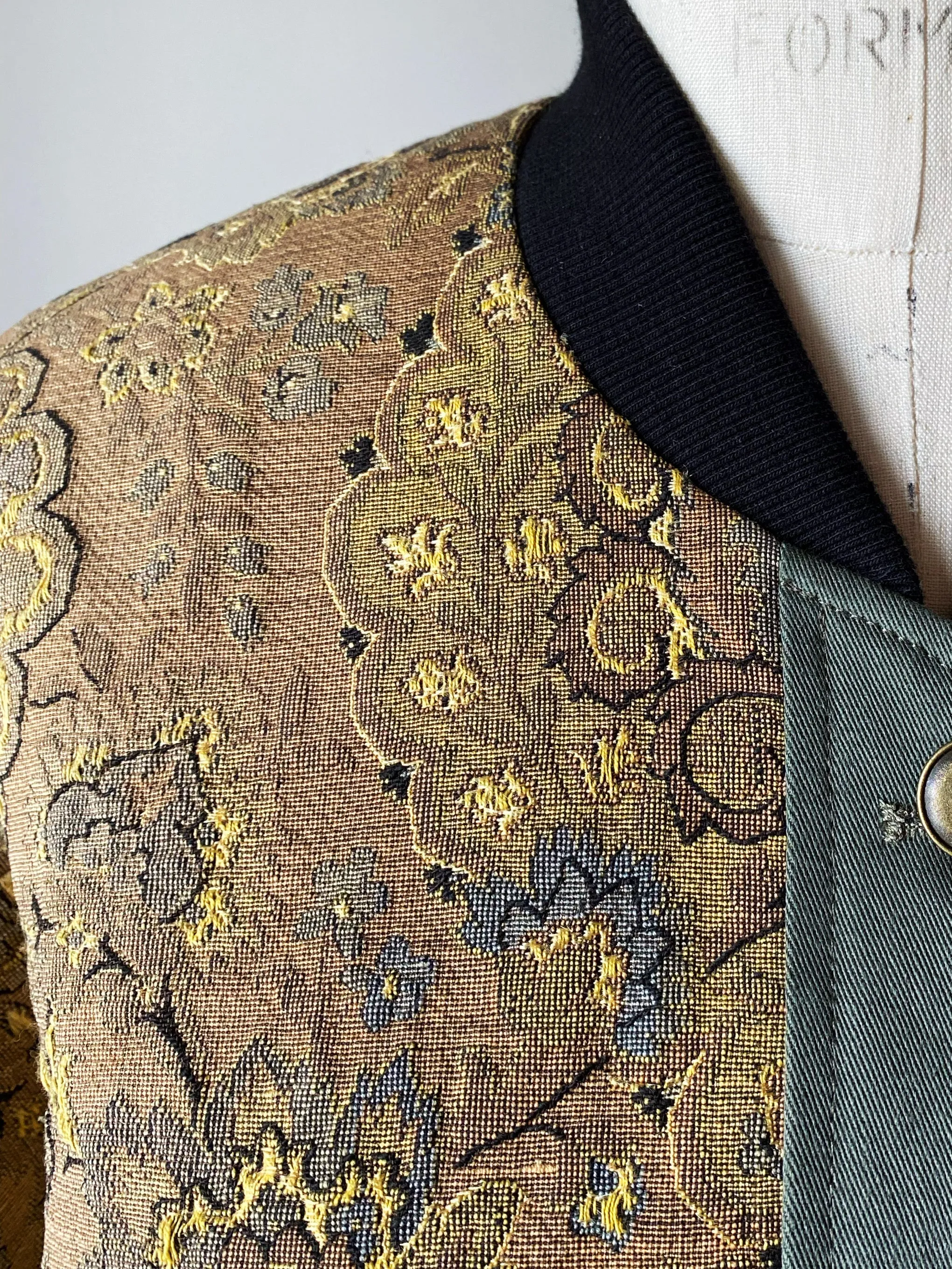 1920's jacquard sample bomber jacket