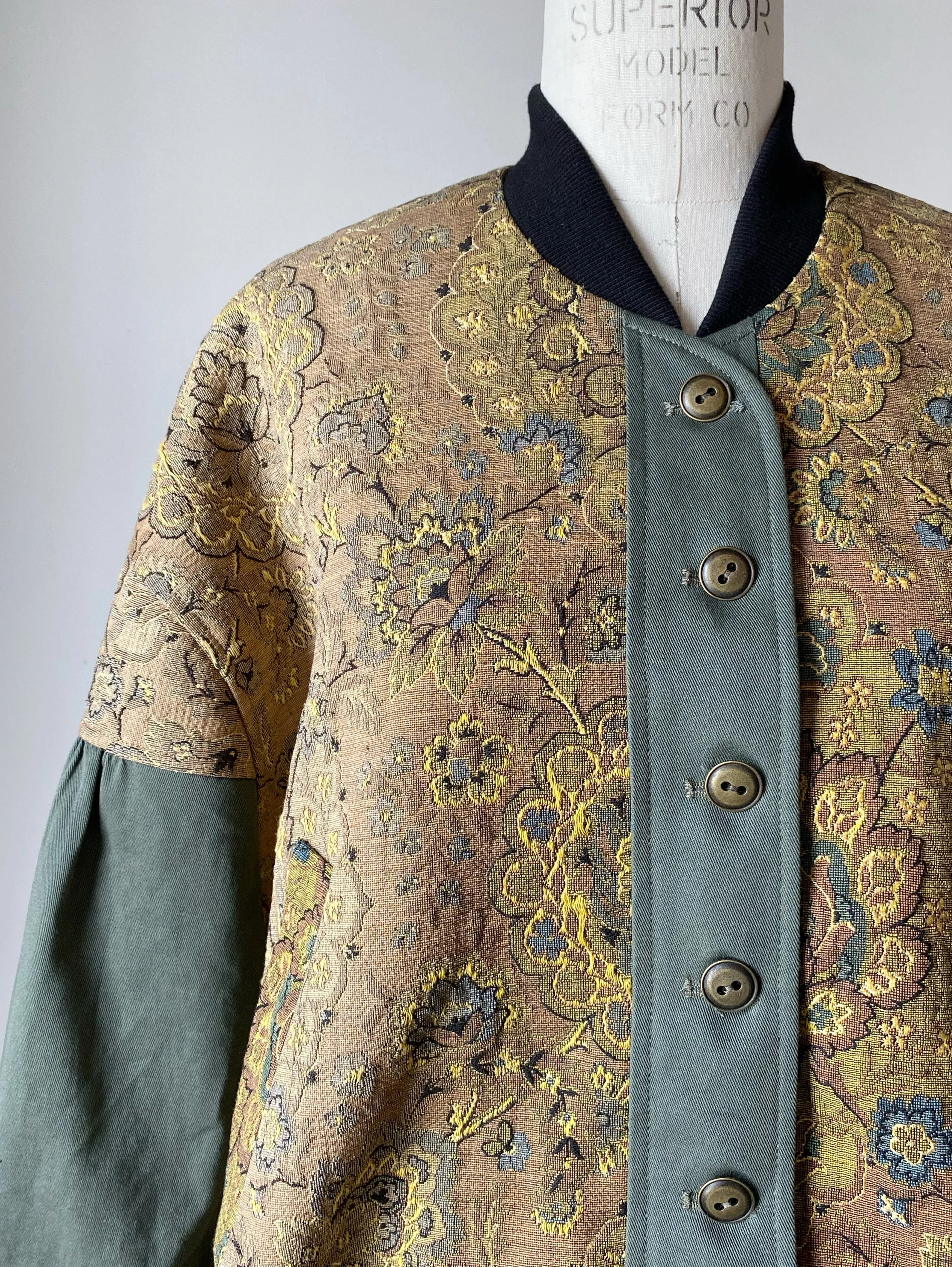 1920's jacquard sample bomber jacket