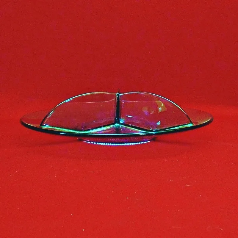 1930s Elegant Purple Divided Dish