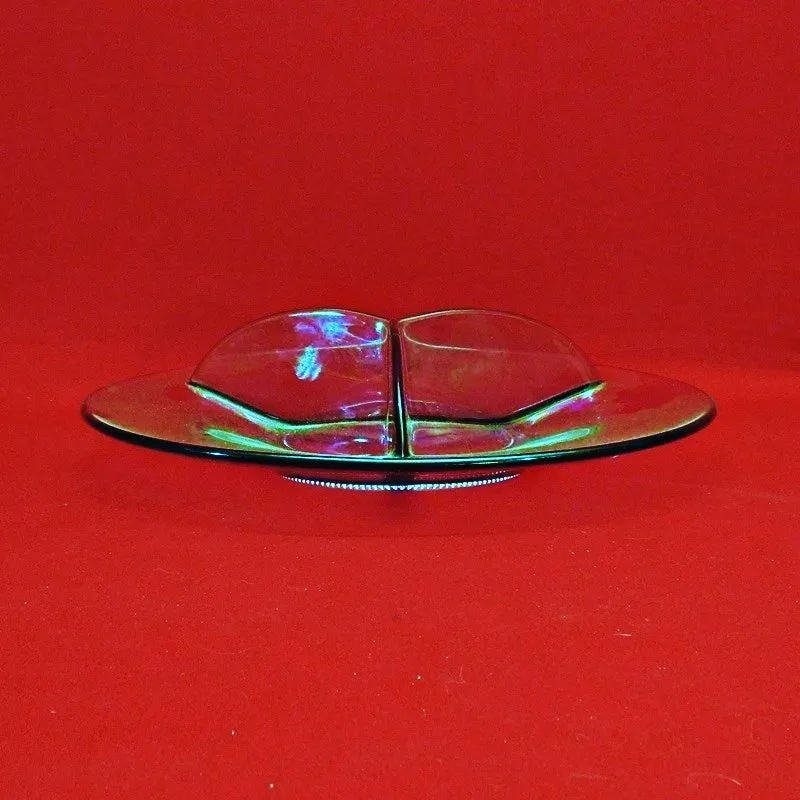 1930s Elegant Purple Divided Dish