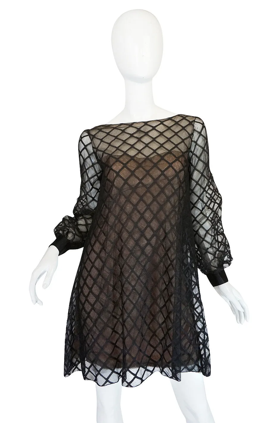 1960s Baby Doll Back Malcolm Starr Lace Dress