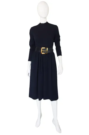 1960s Classic Norman Norell Blue Dress