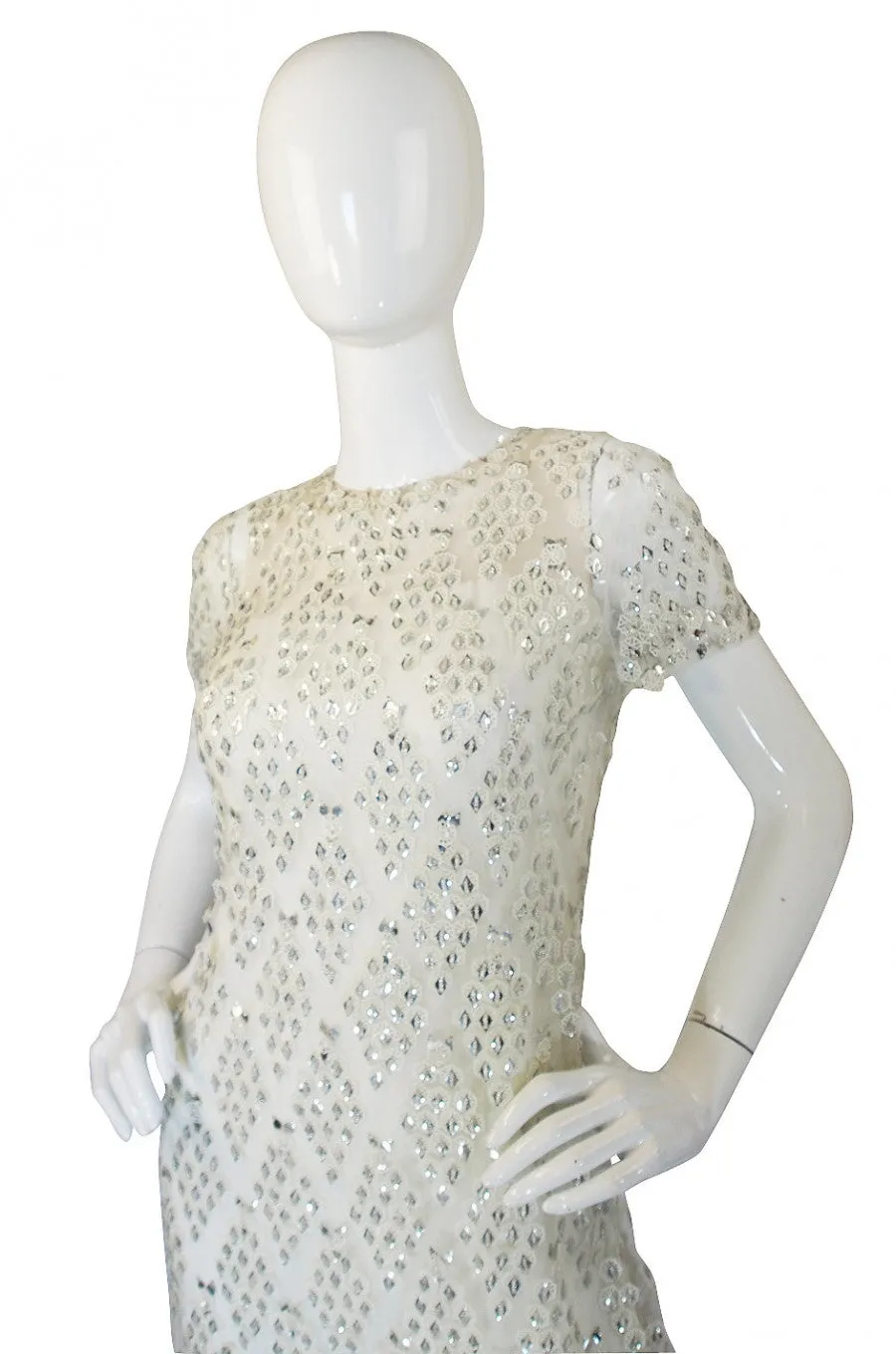 1960s Malcolm Starr Metal Snowflake Dress