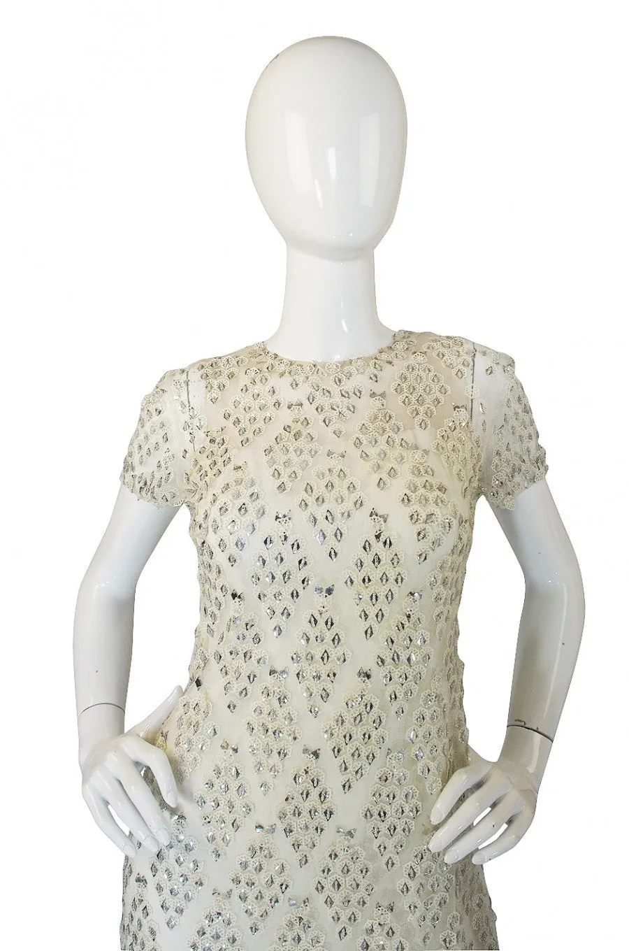 1960s Malcolm Starr Metal Snowflake Dress