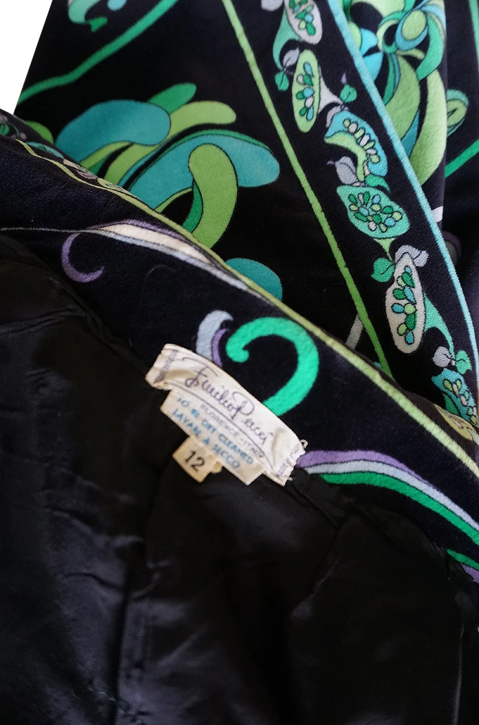 1960s Vivid Emilio Pucci Print Velvet Jacket & Maxi Skirt
