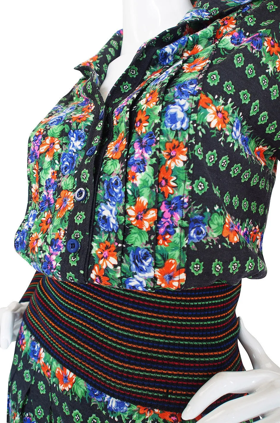 1970s Floral Missoni Maxi Skirt and Top Set