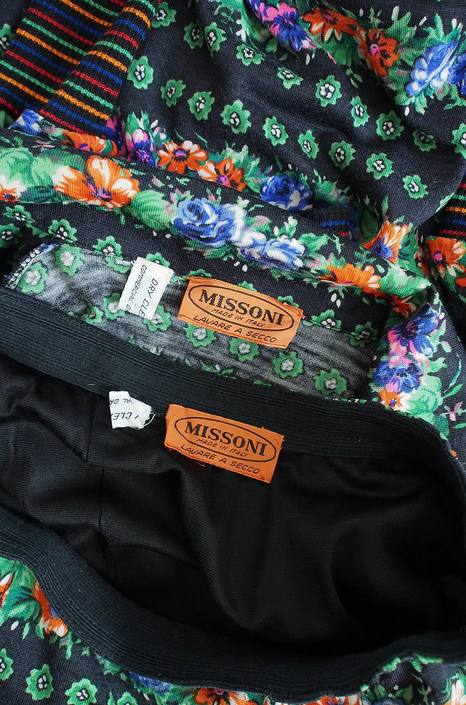 1970s Floral Missoni Maxi Skirt and Top Set