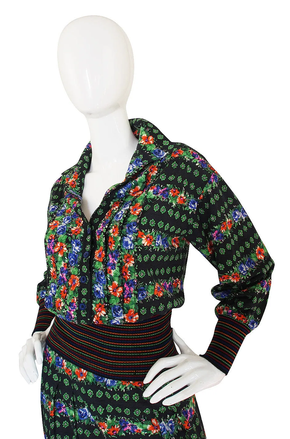 1970s Floral Missoni Maxi Skirt and Top Set