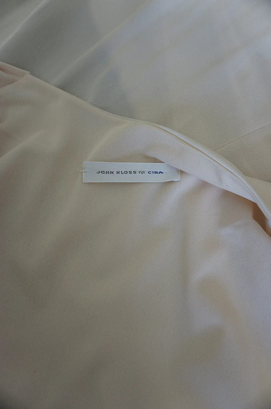 1970s John Kloss Front Plunge Nylon Dress in Ivory