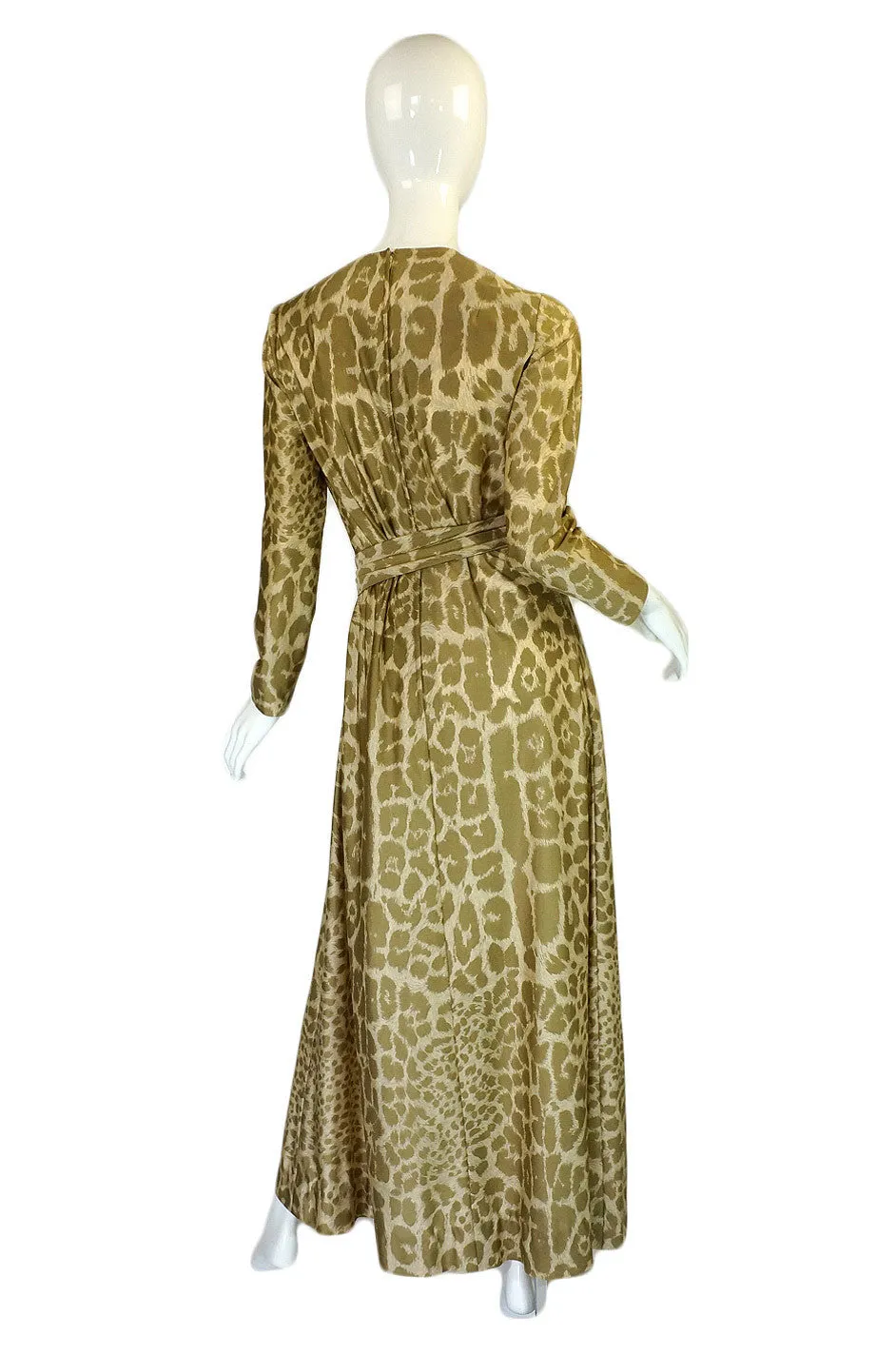 1970s Nat Kaplan Couture Leopard Maxi