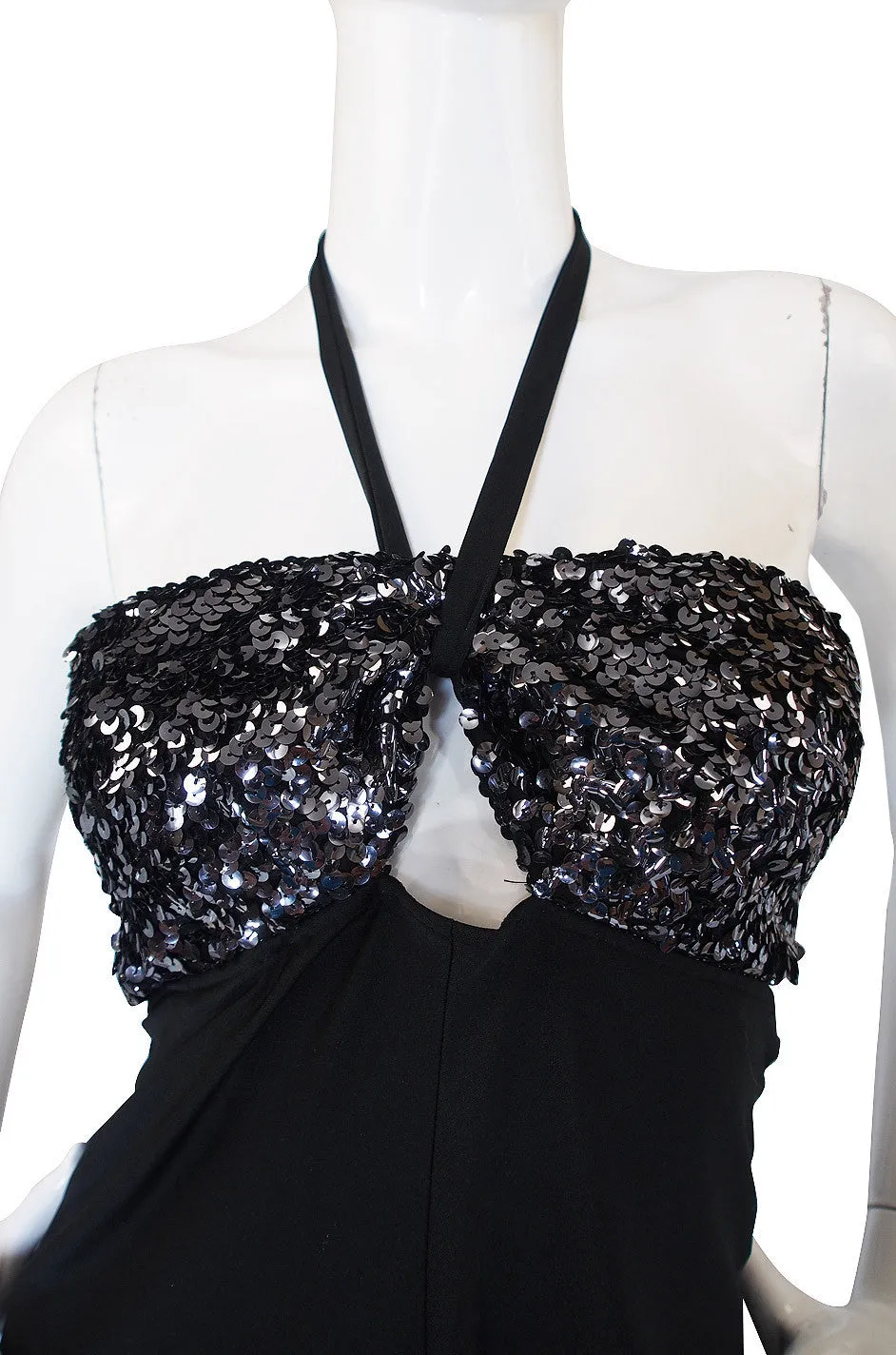 1970s Pierre Balmain Sequin Jersey Dress
