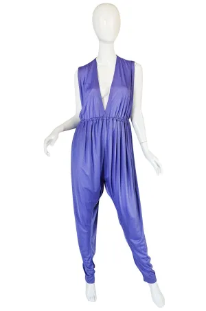 1970s Rare Halston IV Lavender Jersey Jumpsuit & Cape