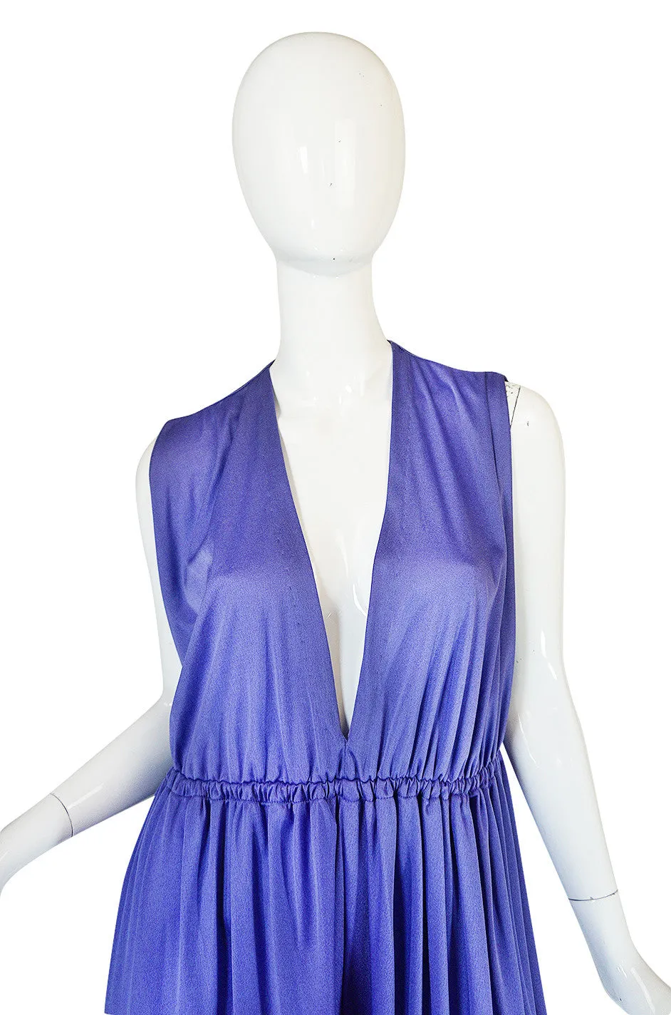 1970s Rare Halston IV Lavender Jersey Jumpsuit & Cape