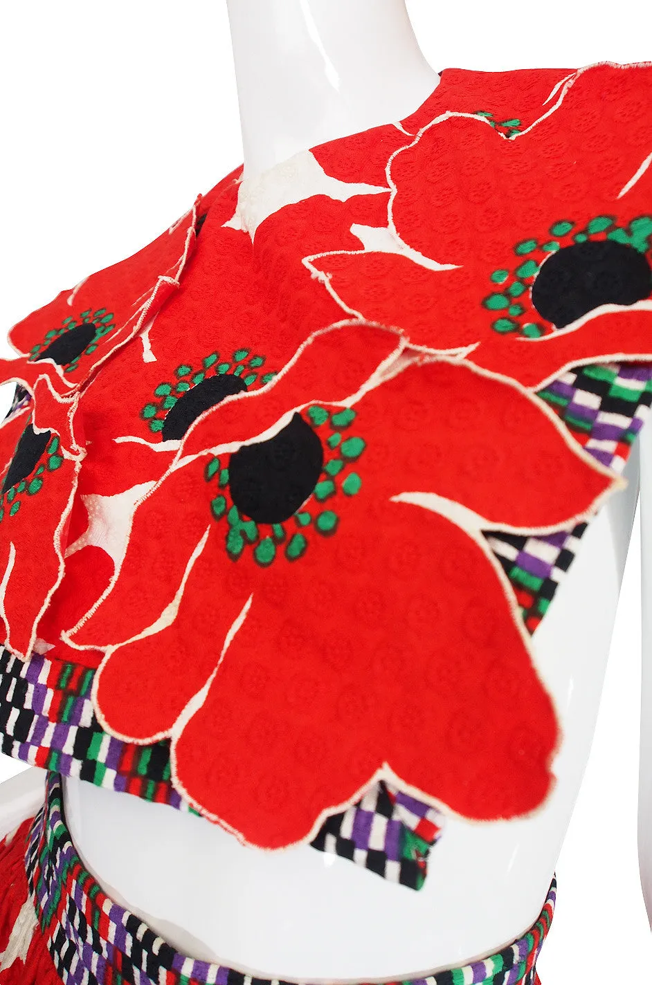 1971 Donald Brooks Poppy Skirt & Bib Set