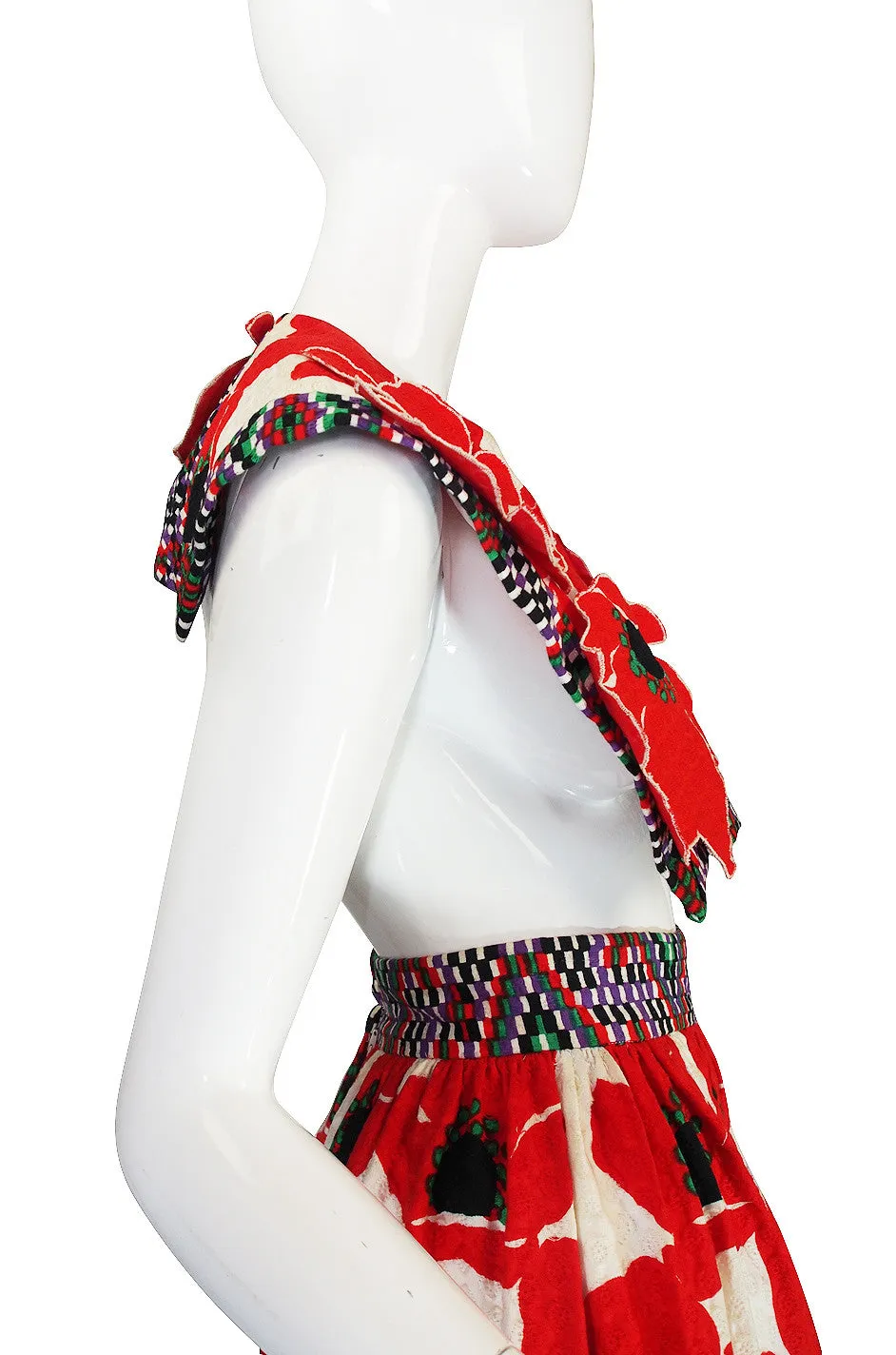 1971 Donald Brooks Poppy Skirt & Bib Set