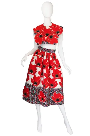 1971 Donald Brooks Poppy Skirt & Bib Set