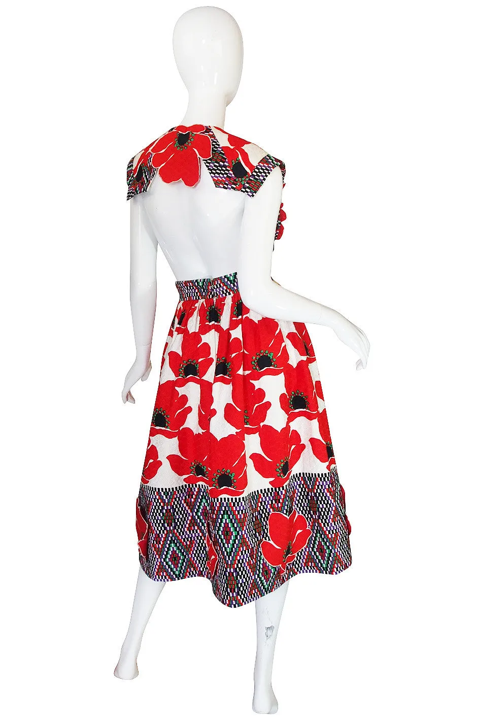 1971 Donald Brooks Poppy Skirt & Bib Set